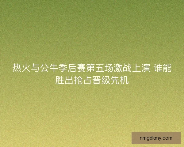 热火与公牛季后赛第五场激战上演 谁能胜出抢占晋级先机