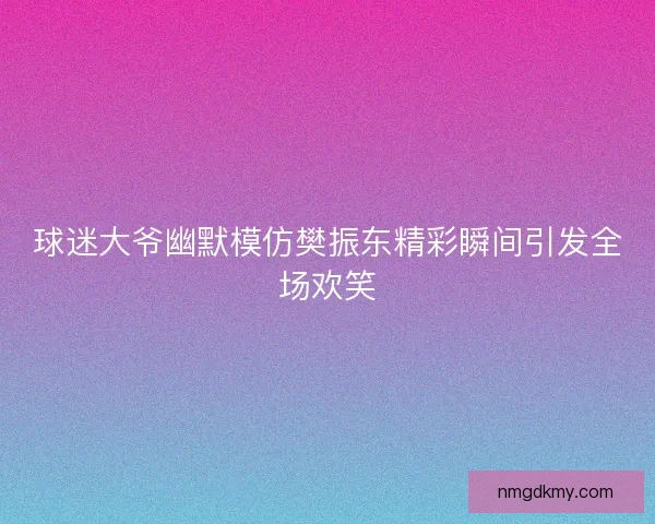 球迷大爷幽默模仿樊振东精彩瞬间引发全场欢笑