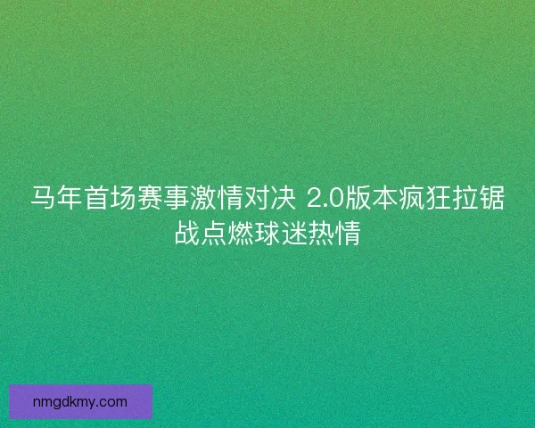 马年首场赛事激情对决 2.0版本疯狂拉锯战点燃球迷热情