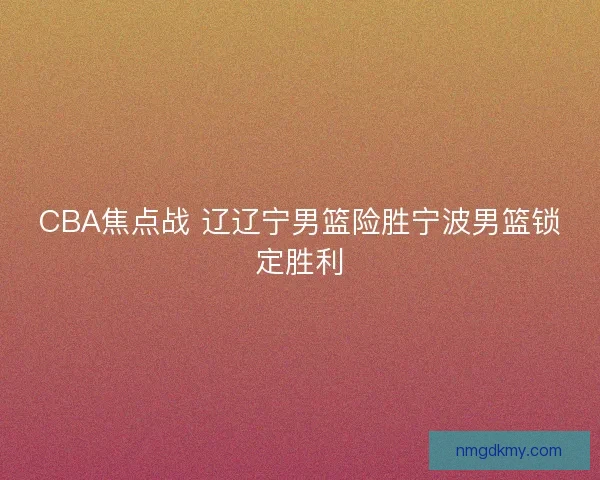 CBA焦点战 辽辽宁男篮险胜宁波男篮锁定胜利